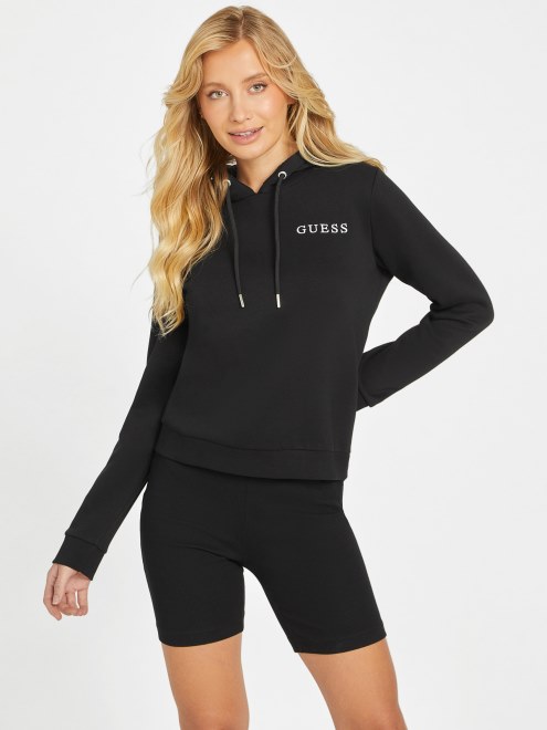 Sudadera Con Capucha Guess Eda Logo Negro Azabache