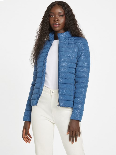 Guess Chaqueta Acolchada Eco Fleur Logo Azul Rigel