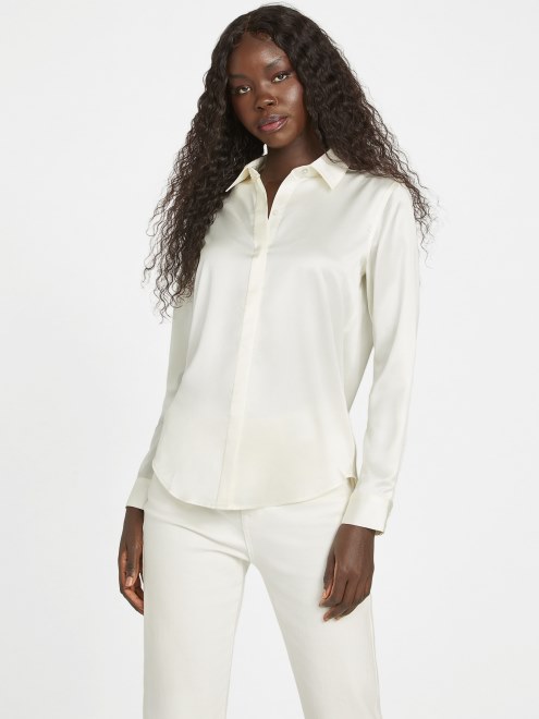 Camisa De Satén De Honor Blanca De Paloma