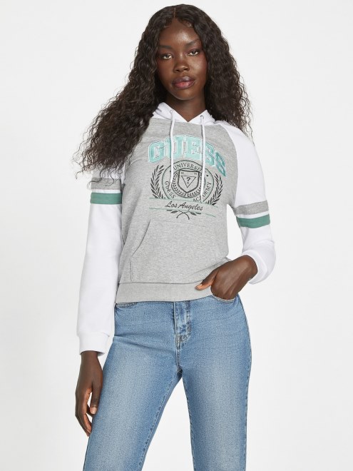Sudadera Con Capucha Varsity Eco Color-block Gris Melange Adivinar
