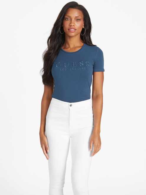 Camiseta Azul Marino Fiord Lizza Con Logo Bordado