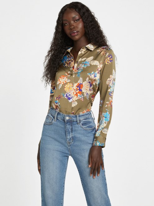 Camisa De Raso De Honor Con Estampado De Lux Infundido Adivinar