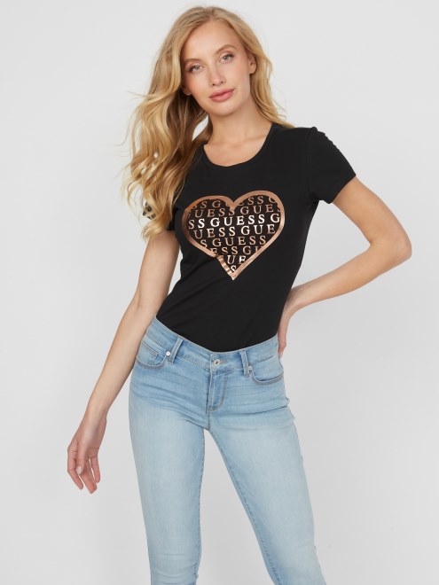 Camiseta De Corazón Libi Negro Azabache Adivinar