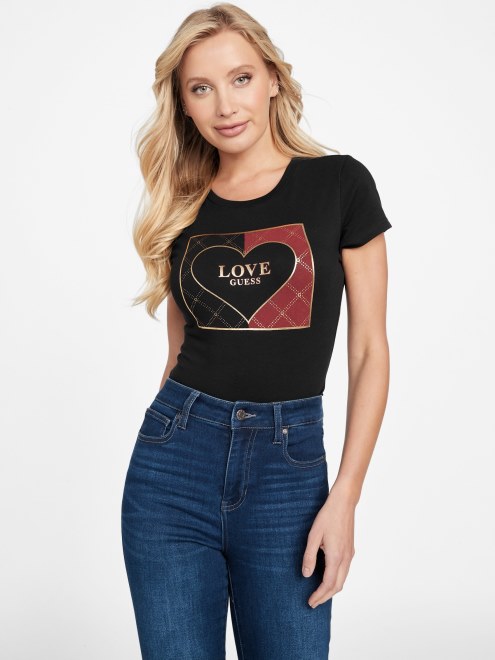Camiseta Con El Logotipo De Lourdes En Negro Azabache De Guess