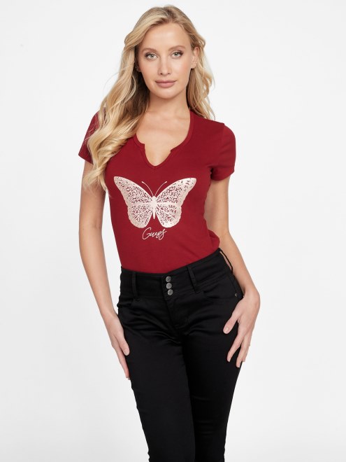 Camiseta Eco Cera Mariposa Adivinar Jugo De Remolacha Rojo