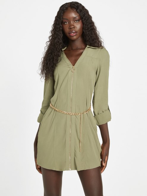 Abelina Challis Vestido Camisero Lavado Isla 32'' Supongo