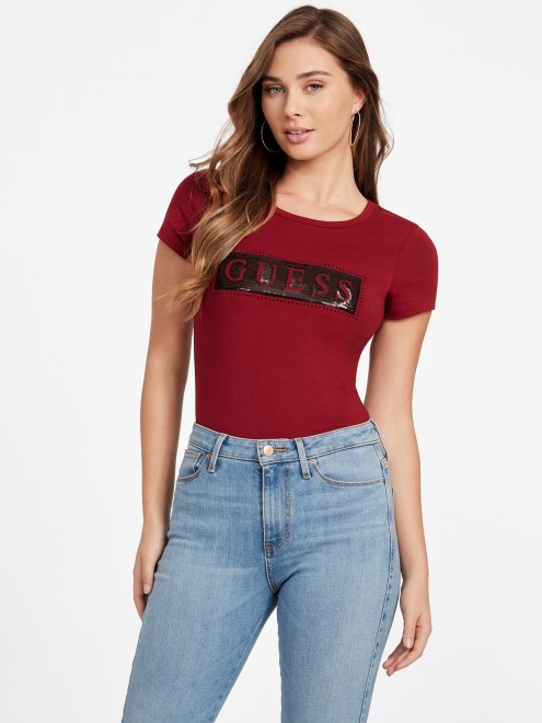 Camiseta De Acero Con Lentejuelas Y Diamantes De Imitación, Rojo Jugo De Remolacha