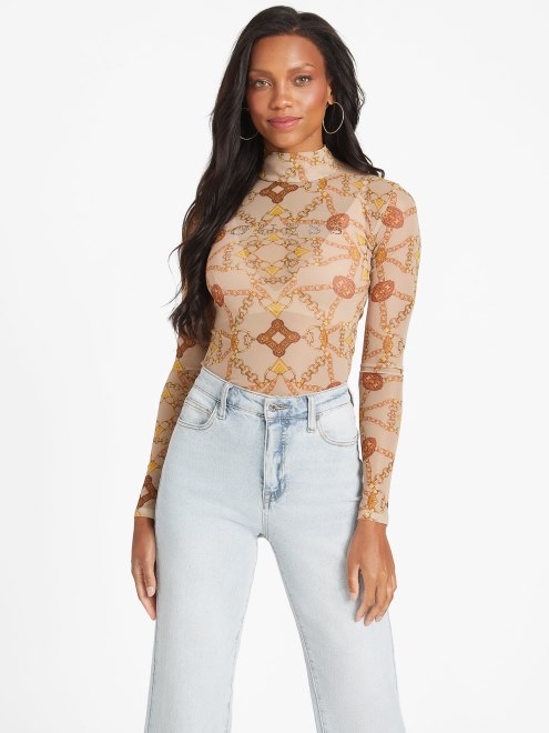 Eco Eara Top Cabana Scroll Foamy Taupe Adivinar