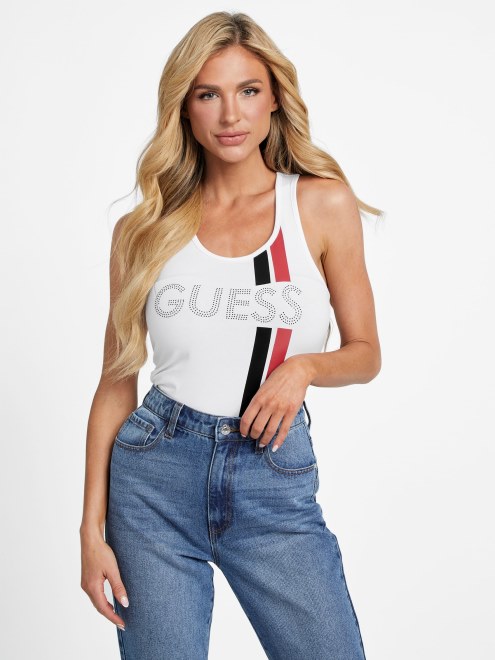 Camiseta Sin Mangas Con El Logotipo De Guess Eco Racer En Blanco Puro