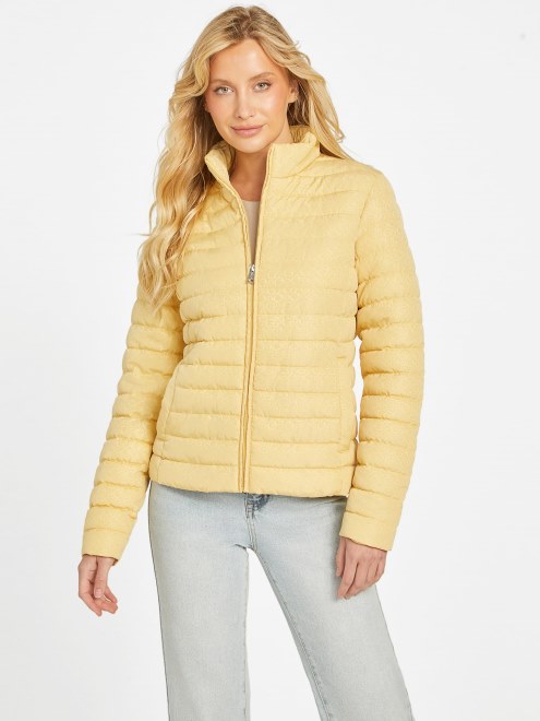Chaqueta Acolchada Con Logo De Guess Eco Fleur Amanecer Polvoriento