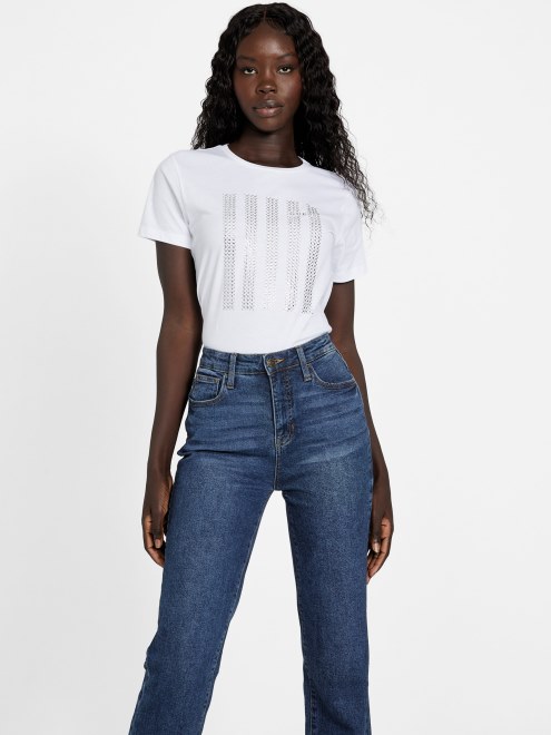 Camiseta Guess Eco Felix Bling Blanco Puro