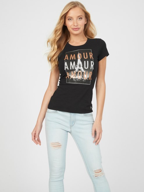 Camiseta Con Gráfico Madame Adivinar En Negro Azabache
