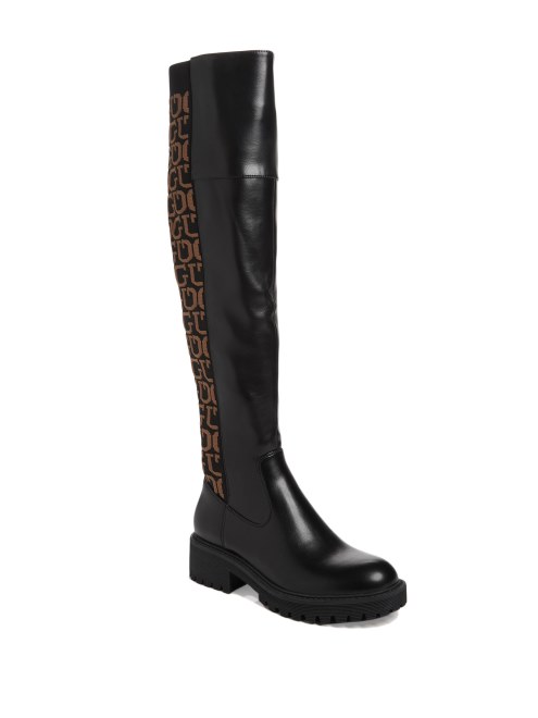 Botas Altas Con Logo Guess Negras1