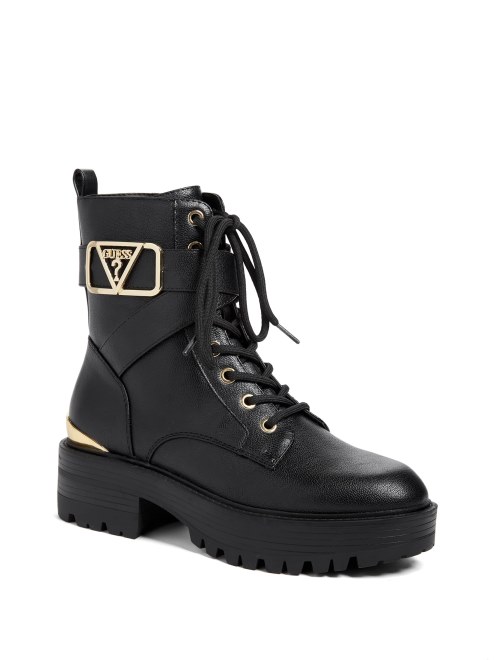 Botines De Combate Planos Adivinar Negros