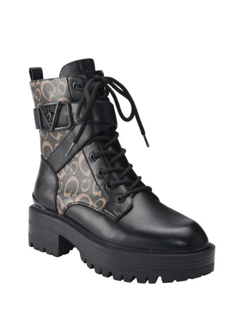 Botines De Combate Planos Guess Negros1