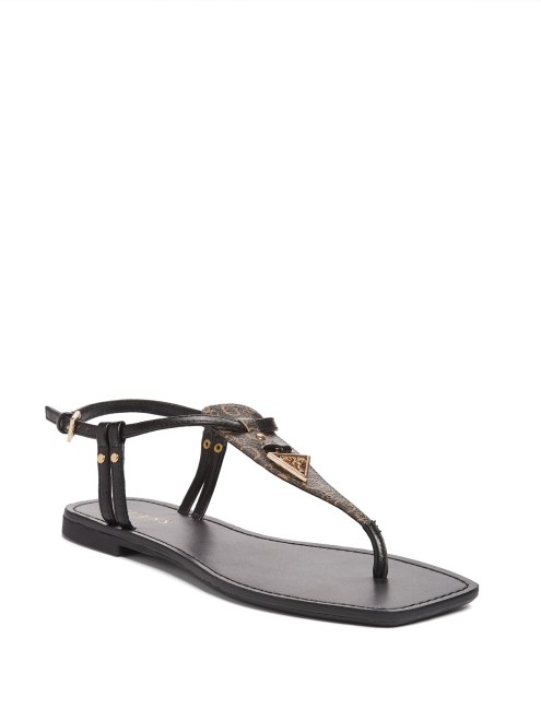 Sandalias Lt Brown Guess Con Correa En T