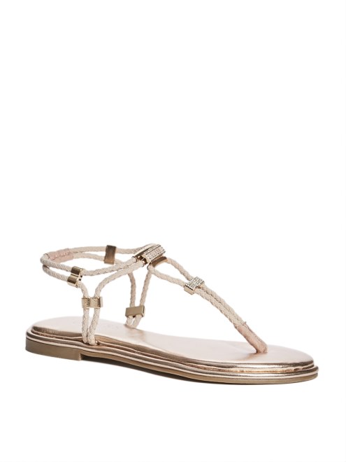 Sandalias Con Tiras Elasticas Y Monedas Guess Rose