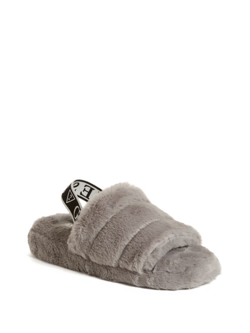 Liddie Pantuflas De Piel Sintética Gris Guess