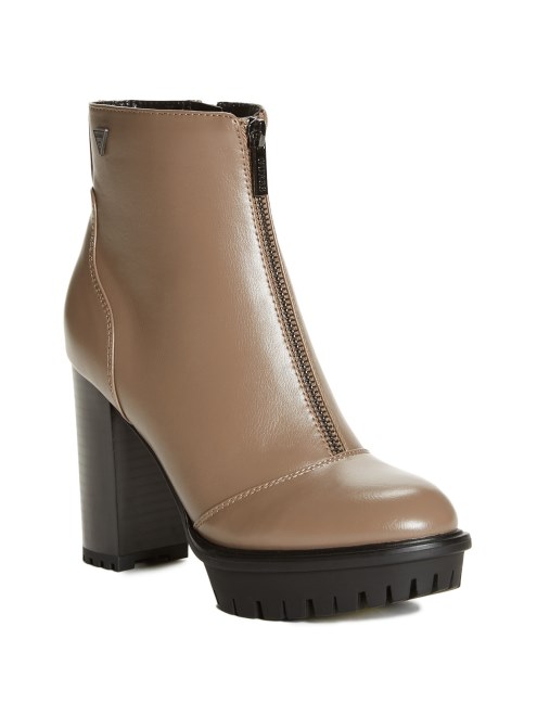 Botines Con Cremallera Emberly Taupe Guess