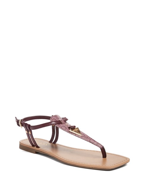 Guess Sandalias Moradas Con Correa En T