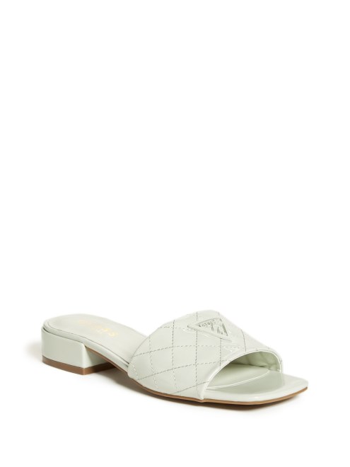 Chanclas De Charol Verde Con Logo De Triangulo Guess Talia En El Talon