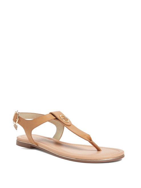 Guess Sandalias Con Correa En T Color Caramelo Tostado