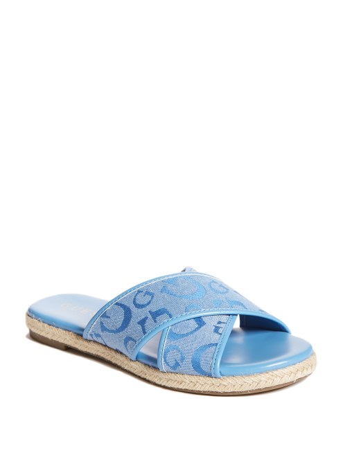 Sandalias Karla Logo Guess Azul Claro