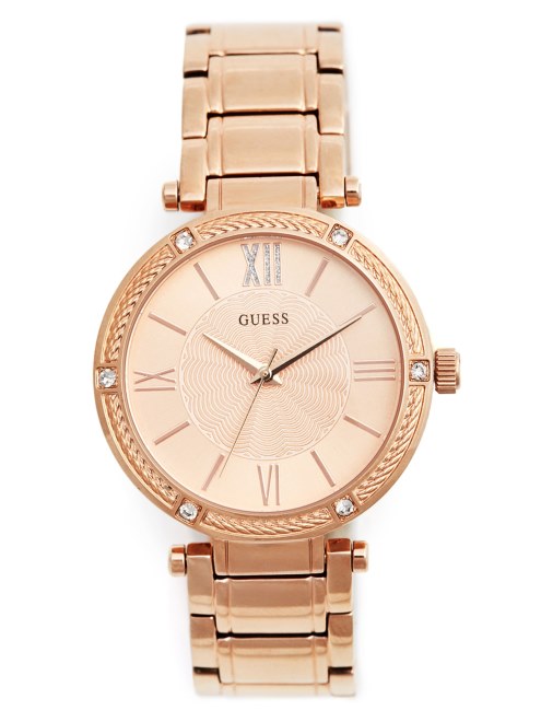 Reloj Analogico Sin Color En Tono Dorado Rosa Adivinar