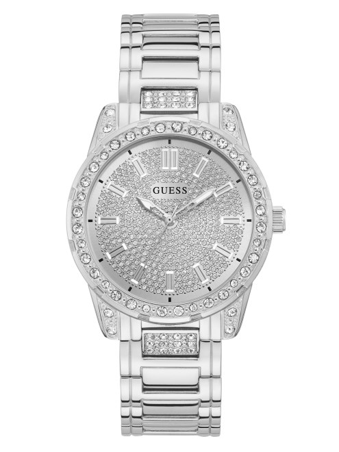 Guess Reloj Plateado Con Diamantes De Imitación Sin Color