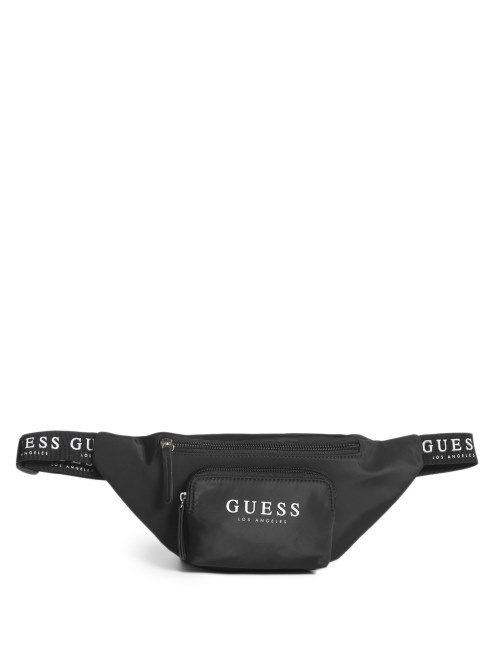 Riñonera Guess Negra Con Cinta Del Logo