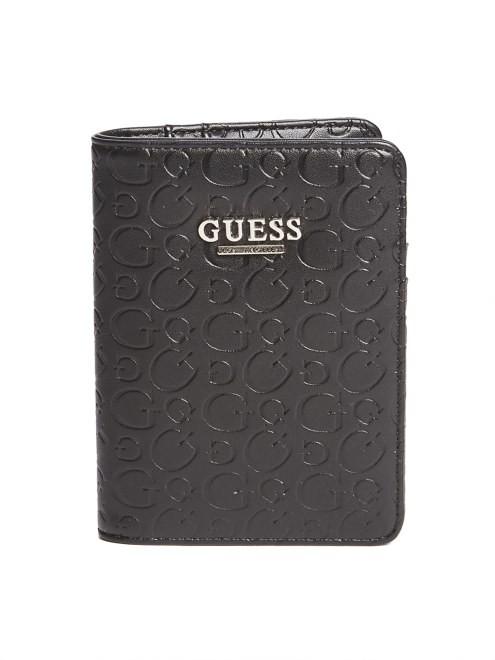 Funda Para Pasaporte Con Logotipo Grabado En Relieve Guess Negro