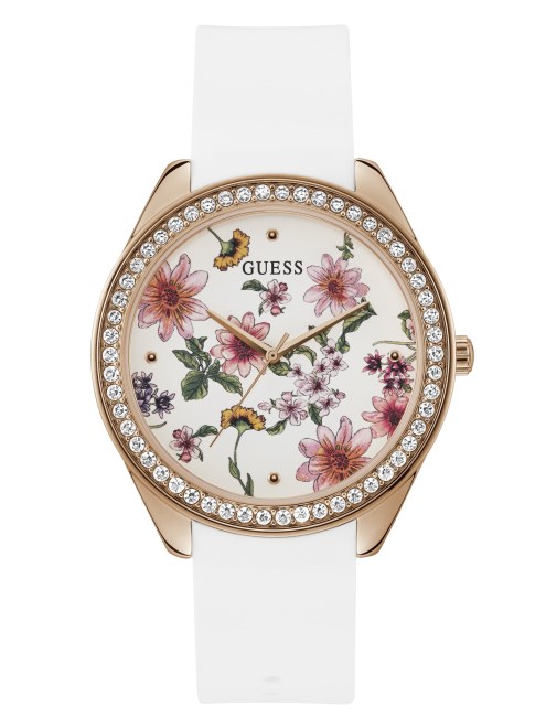 Reloj Analógico Guess No Color Floral Y Pedrería
