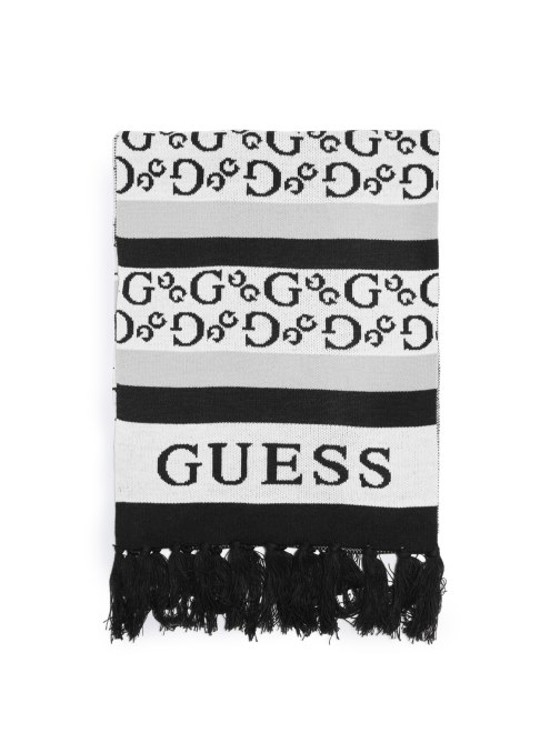 Guess Pañuelo A Rayas Con Logo Negro