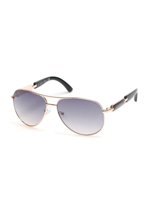 Gafas De Sol De Aviador Clasicas Adivinar Blanco/oro Rosa