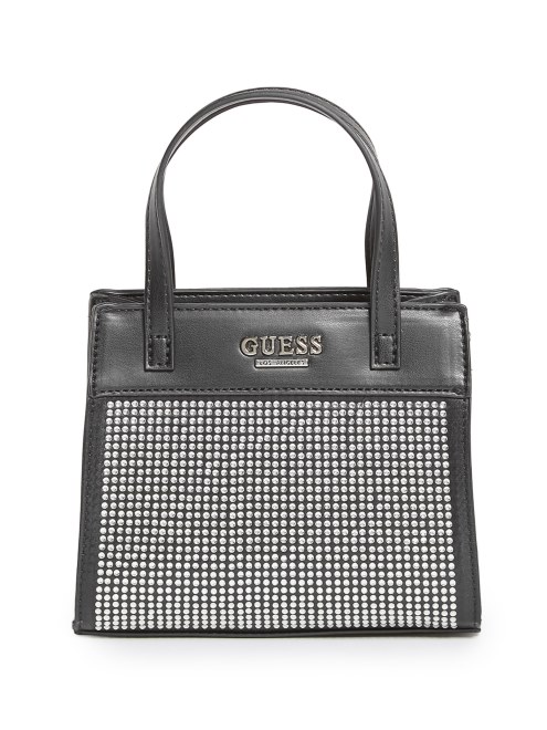 Bolso Tote Pequeño Guess Taylor Con Diamantes De Imitación Negro