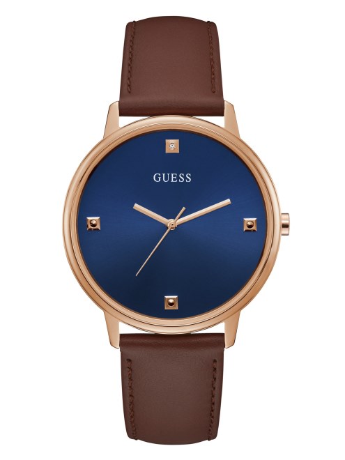 Reloj Analogico Azul Y Marron Adivinar Sin Color