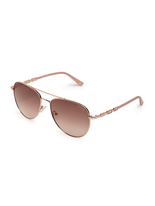 Gafas De Sol Guess Aviator Baguette Metal Oro Rosa