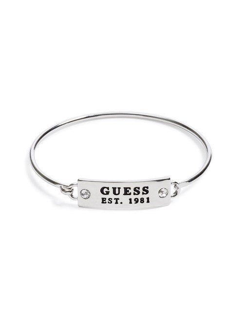 Pulsera De Plata Con Logo Plateado