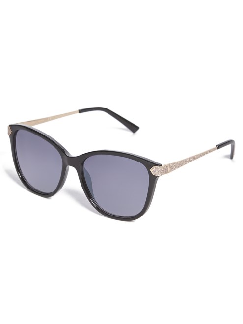 Gafas De Sol Retro Cuadradas Oversize Con Purpurina Guess Plata