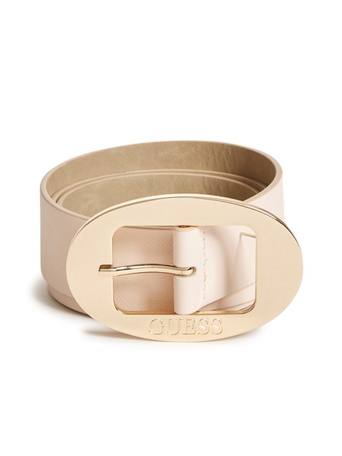 Cinturón Con Logo Y Hebilla Ovalada Rosa Guess