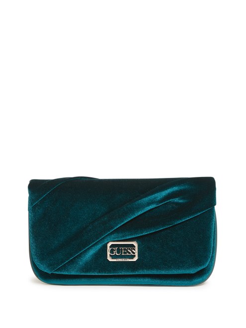 Bolso De Mano Guess Verde Azulado Allegra Plisado