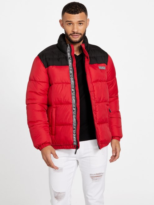 Chaqueta Acolchada Eco Ralph Guess Varsity Rojo Multi