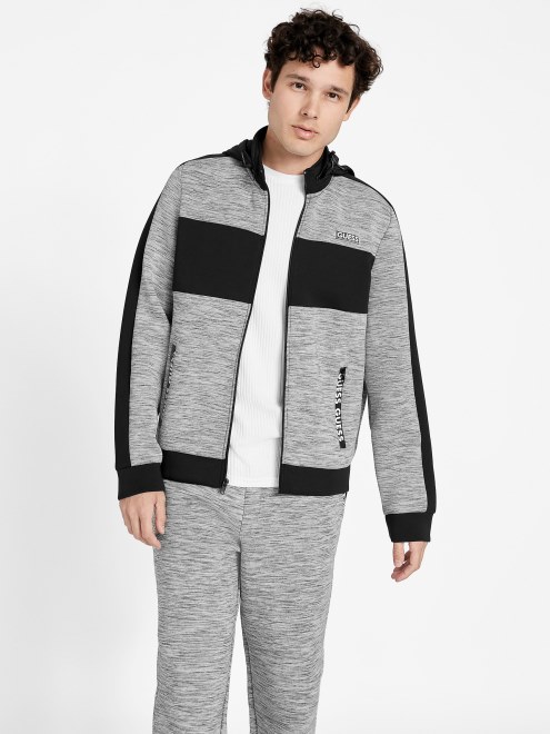 Chaqueta De Neopreno Benson Con Cuello Alto Y Cremalleras Adivinar Gris Melange Claro