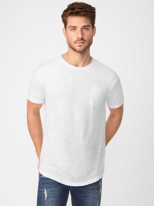 Camiseta De Palangre Guess Vantor Blanco Puro