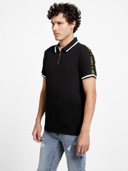 Polo Con Cremallera Eco Jon Guess Negro Azabache