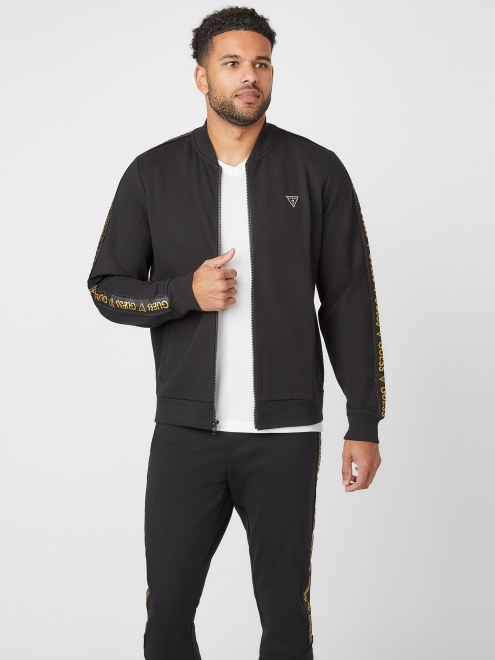 Guess Chaqueta Bomber Con Cinta Del Logo Jon En Negro Azabache