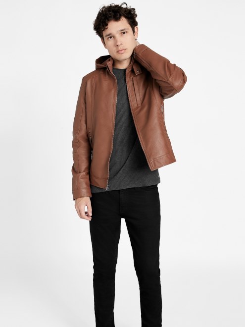 Chaqueta De Piel Sintetica Guess Camel Roney