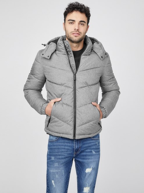 Chaqueta Acolchada Chase Gris Melange Claro Adivinar