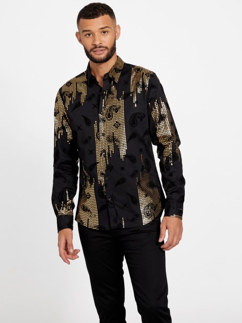 Khal Camisa De Papel De Aluminio Adivinar Negro Azabache