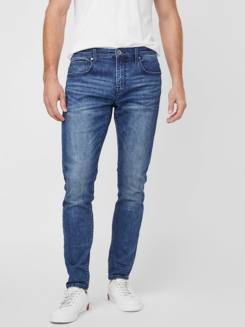 Jeans Ajustados Modernos Guess Avalon De Lavado Medio